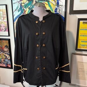 Ava & Viv Military-Style Jacket with Gold Trim